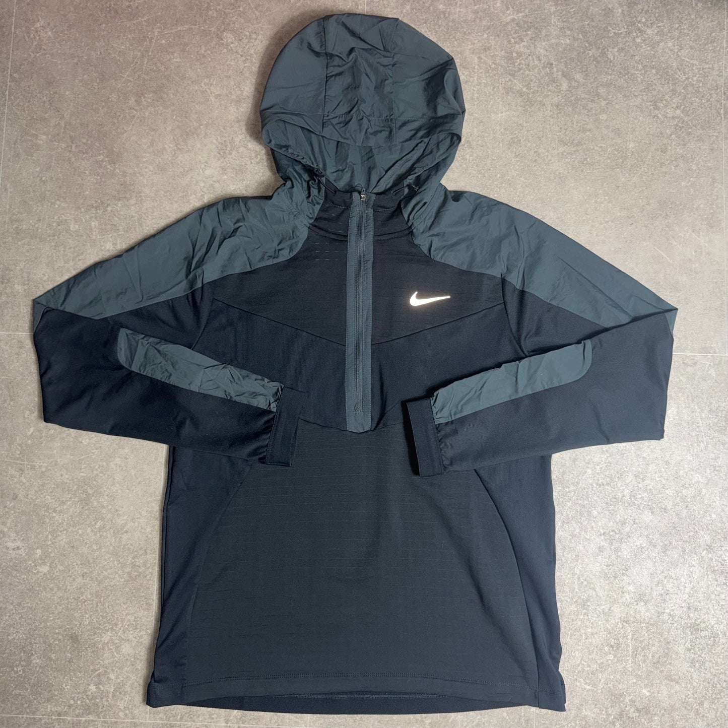 Black Nike 1/2 Zip Performance Hooded Jacket
