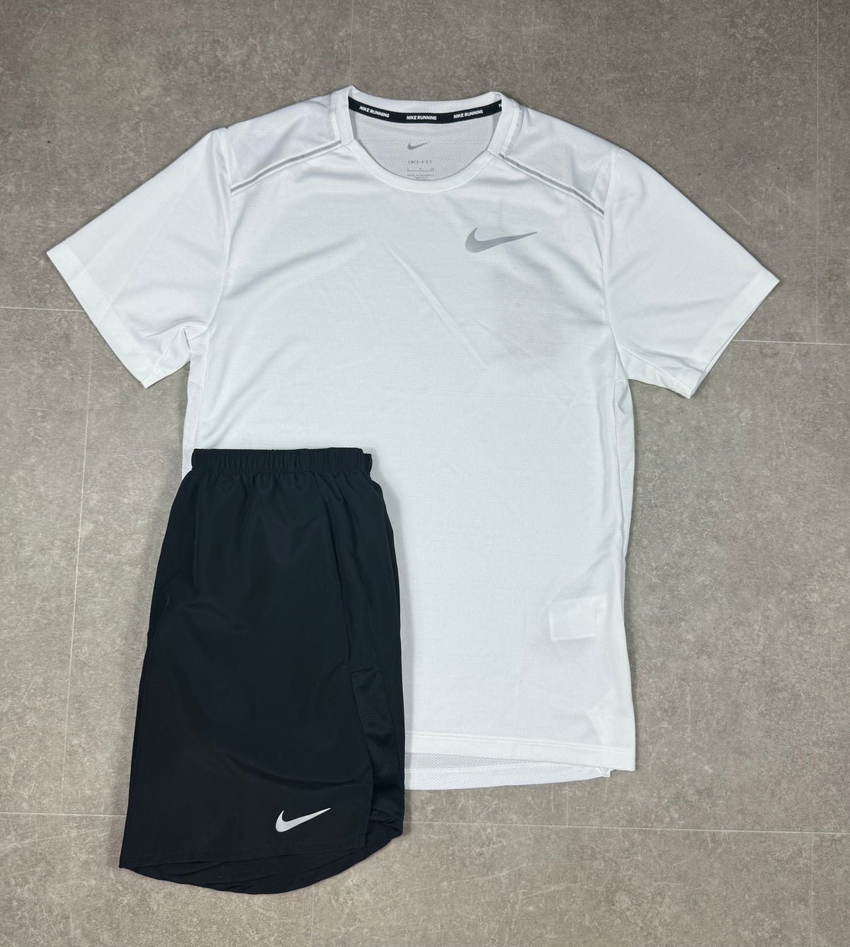 White Nike Miler Black Challenger Set