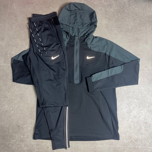 Black Nike 1/2 Zip Performance Hooded Jacket Phenom Set