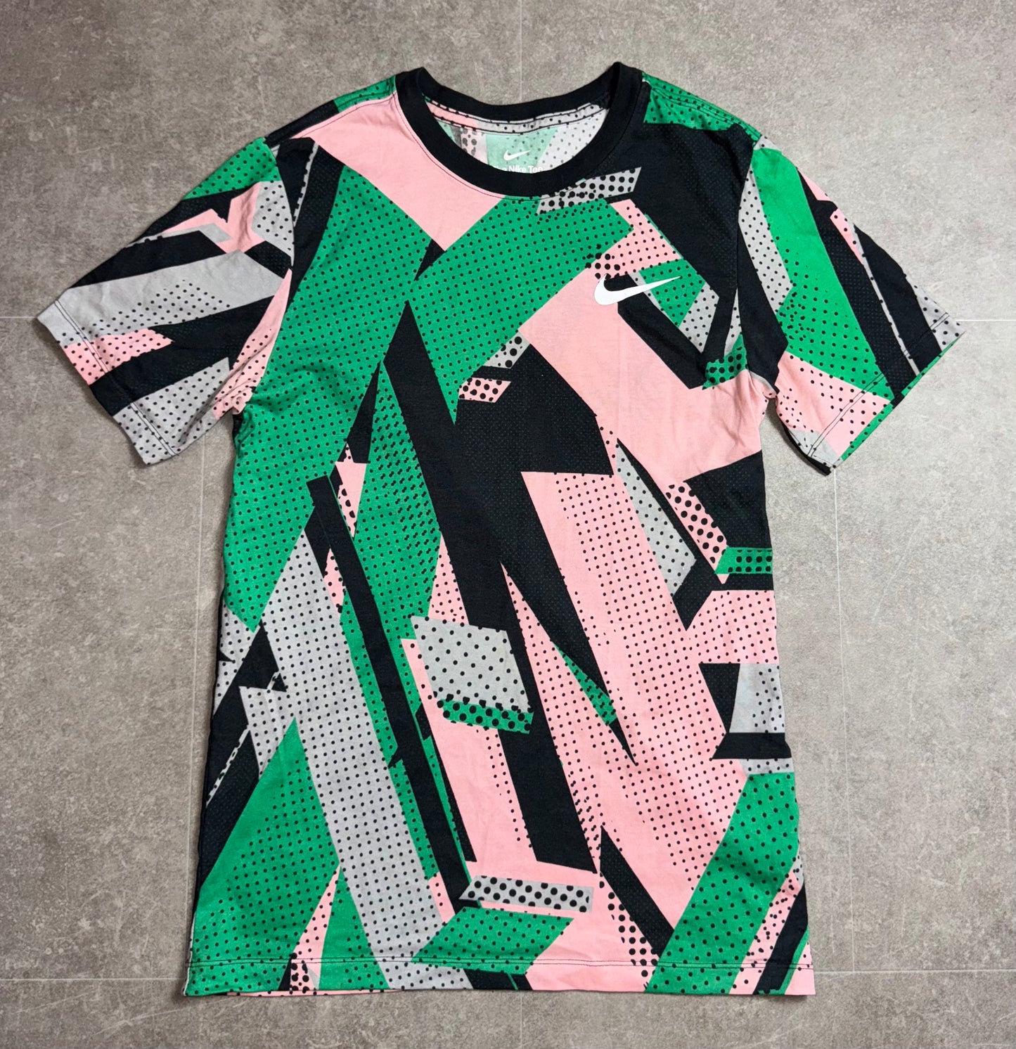 Nike Geometric Jacquard Dri-Fit Tee Pink/Green